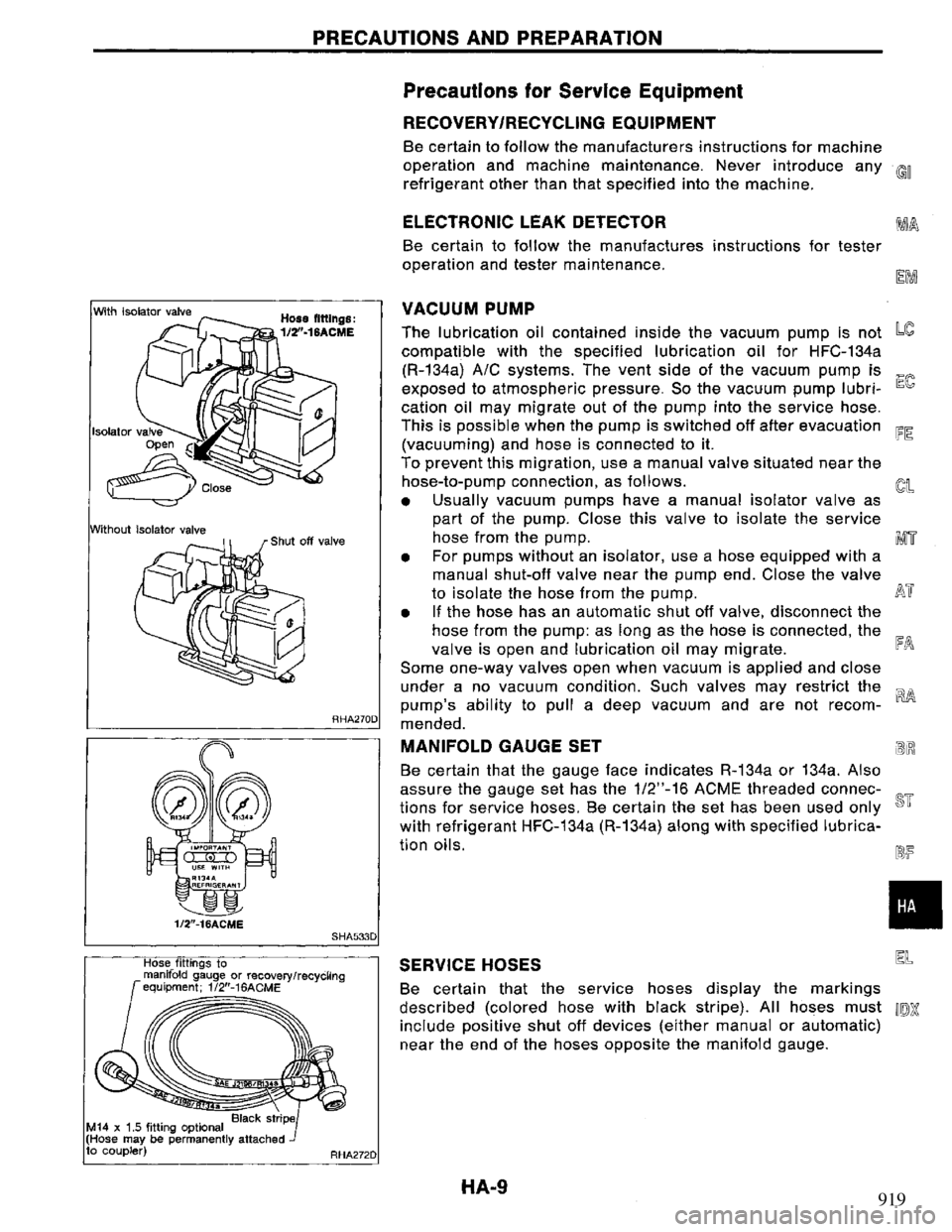 NISSAN PRIMERA 1995  Service Repair Manual 919 