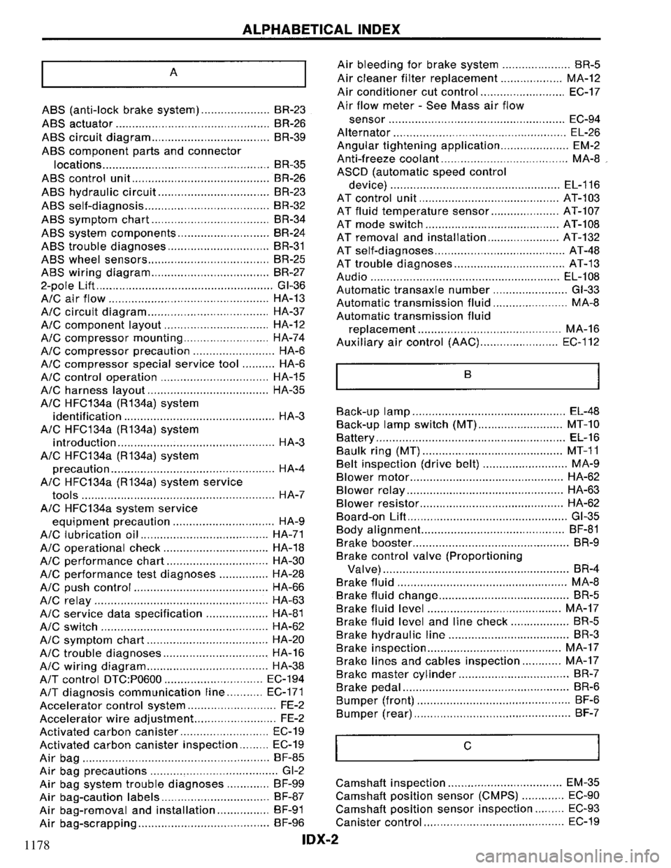 NISSAN PRIMERA 1994  Service Repair Manual 1178 
