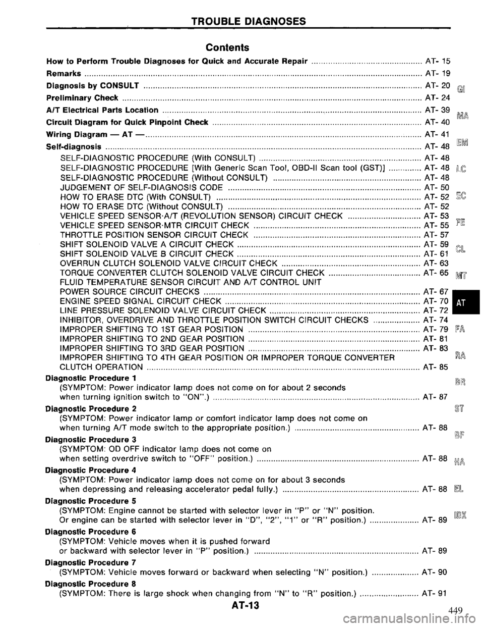 NISSAN PRIMERA 1994  Service Repair Manual 449 