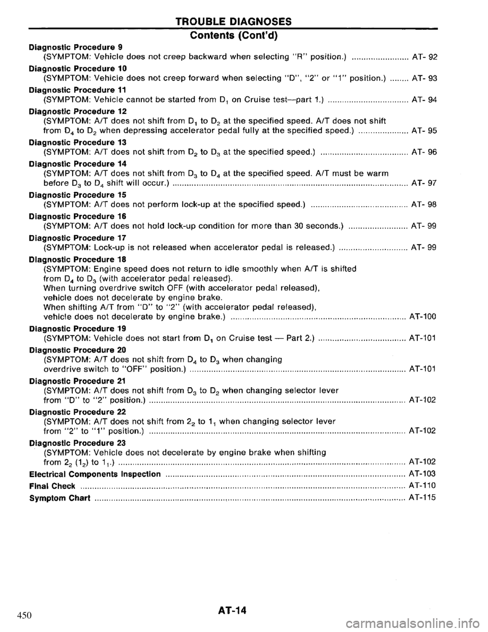 NISSAN PRIMERA 1994  Service Repair Manual 450 