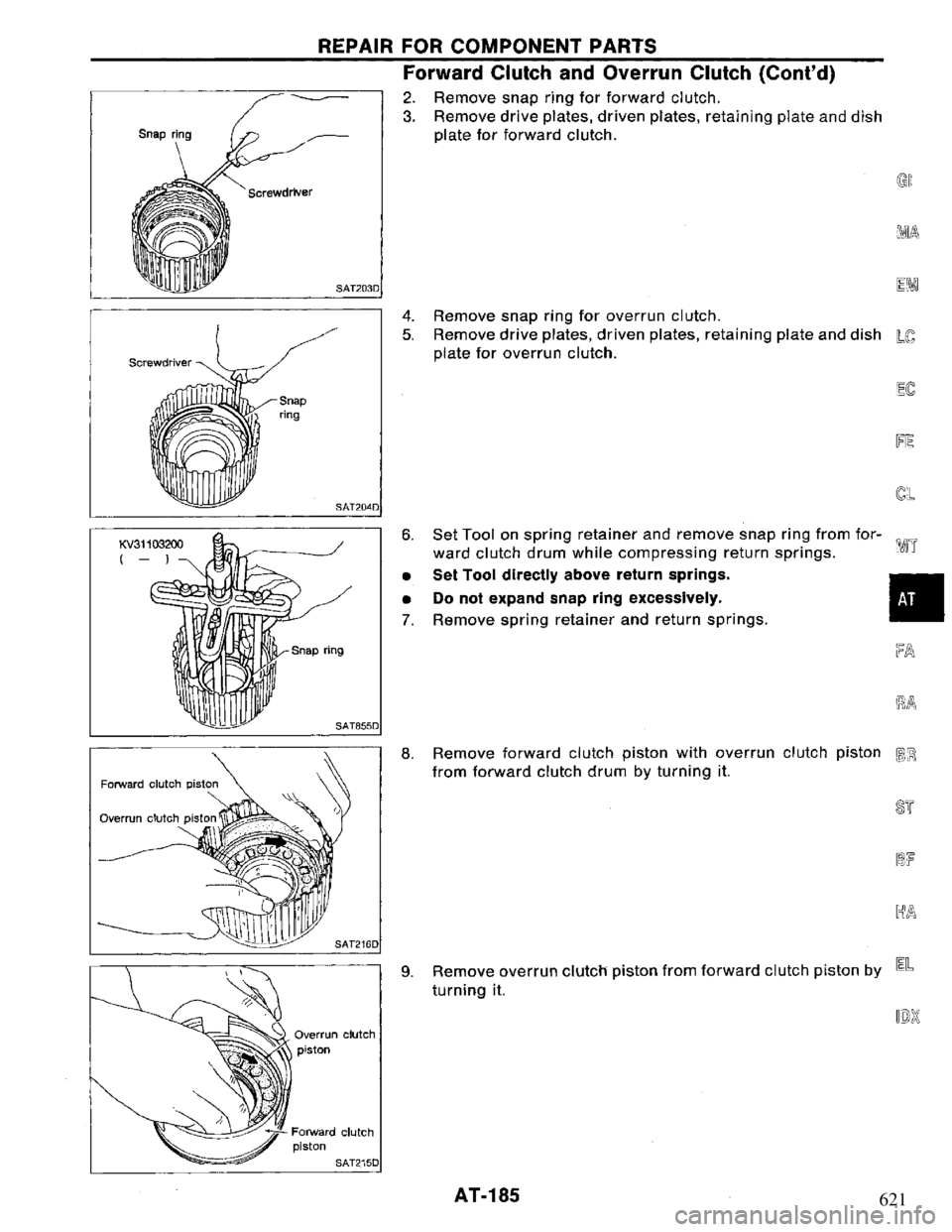 NISSAN PRIMERA 1994  Service Repair Manual 621 