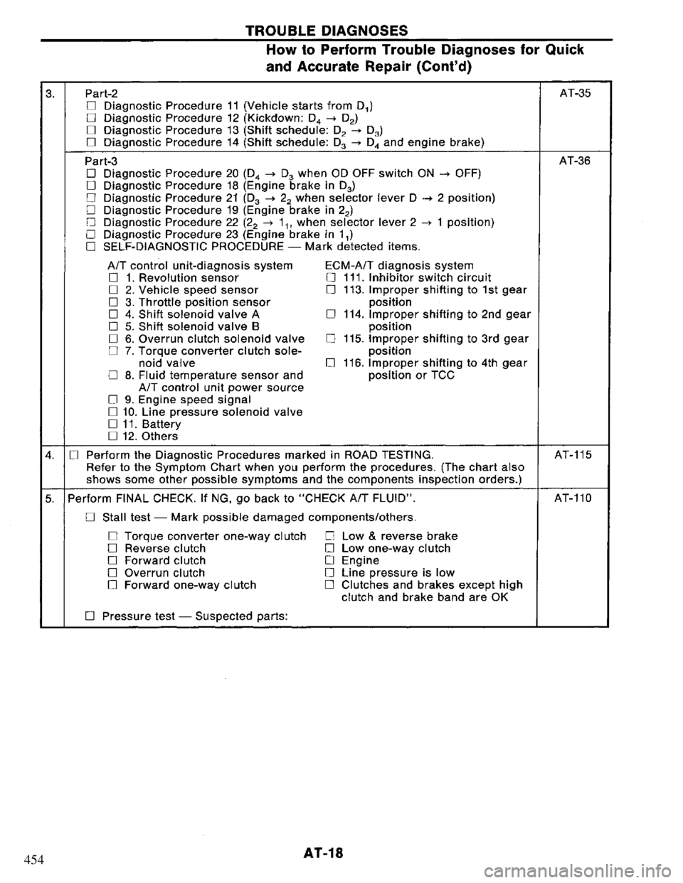 NISSAN PRIMERA 1994  Service Repair Manual 454 