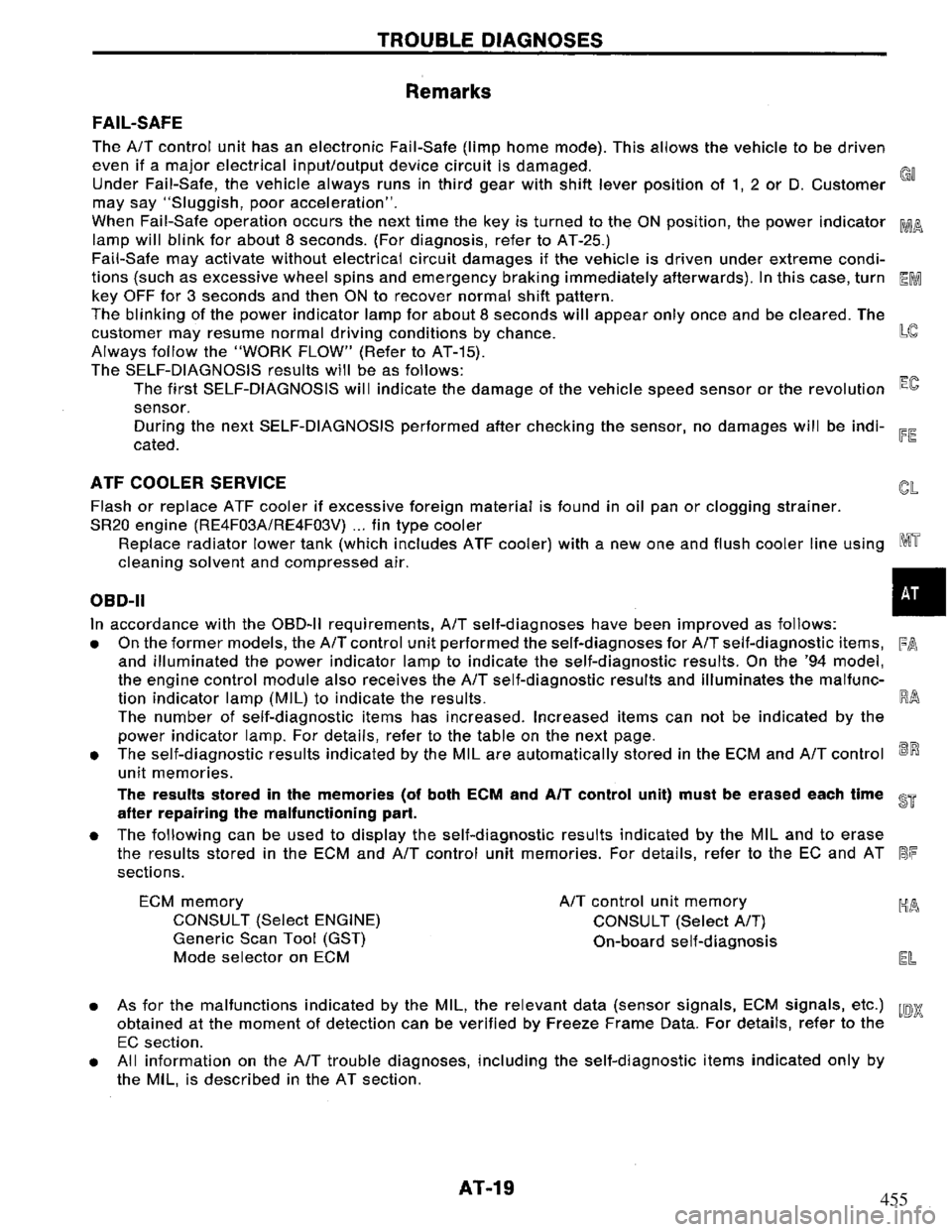 NISSAN PRIMERA 1994  Service Repair Manual 455 