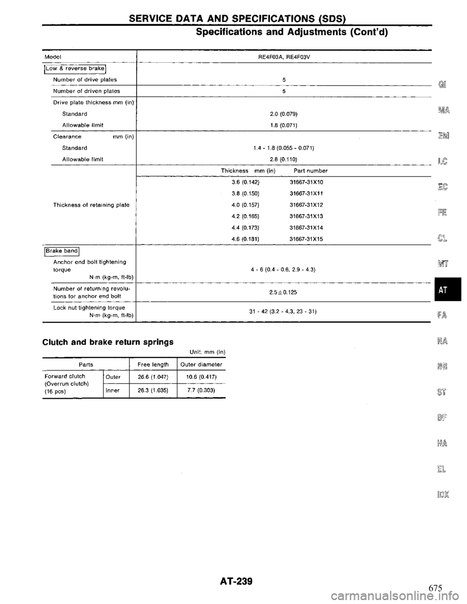 NISSAN PRIMERA 1994  Service Repair Manual 675 