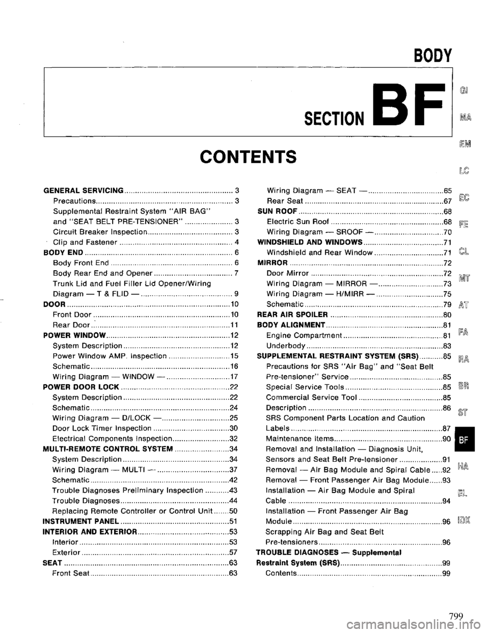 NISSAN PRIMERA 1994  Service Repair Manual 799 