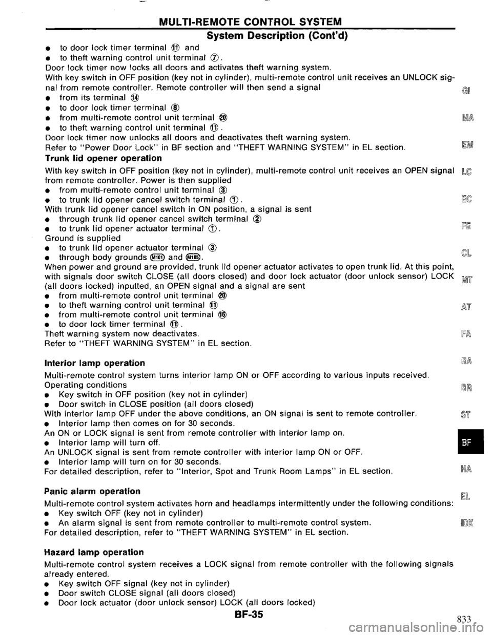 NISSAN PRIMERA 1994  Service Repair Manual 833 
