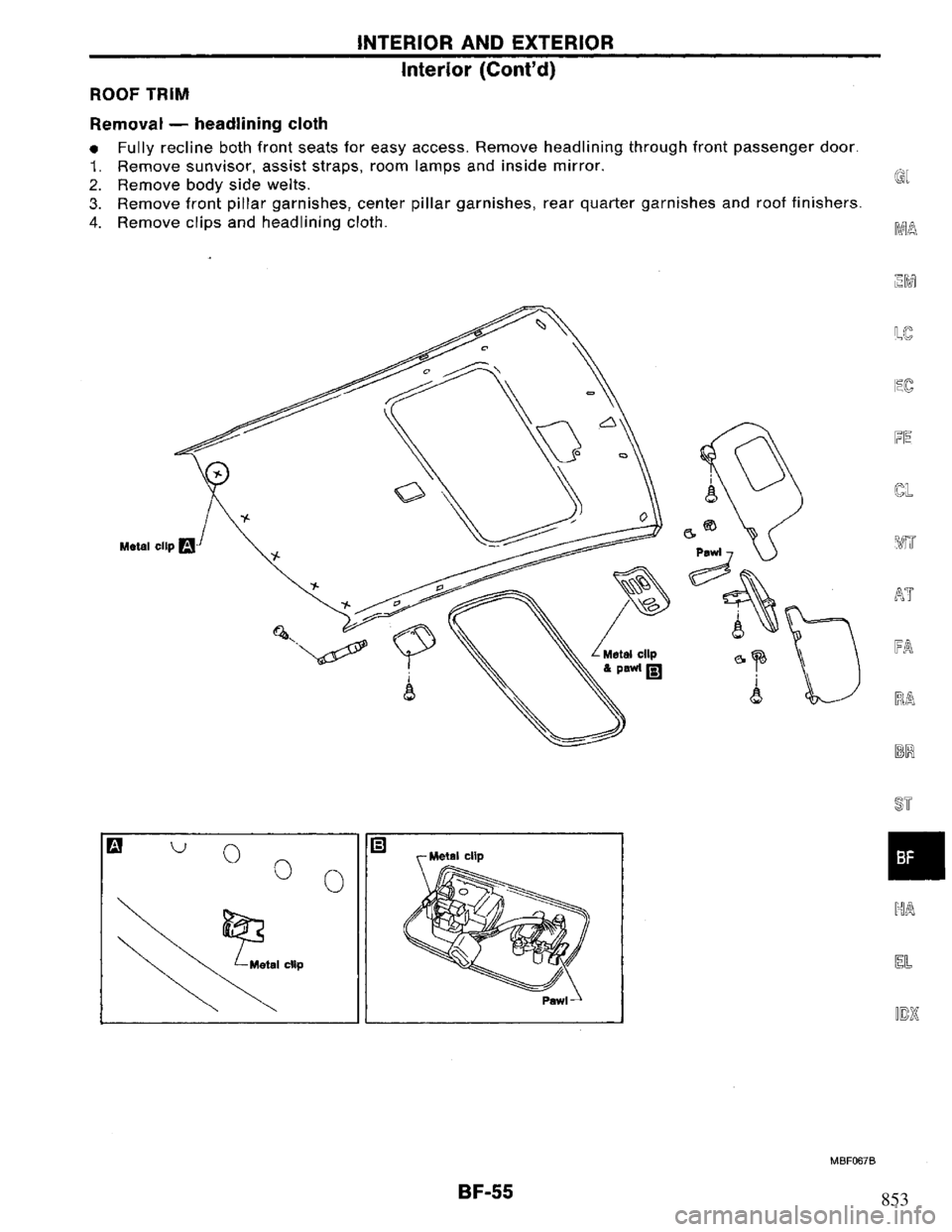 NISSAN PRIMERA 1994  Service Repair Manual 853 