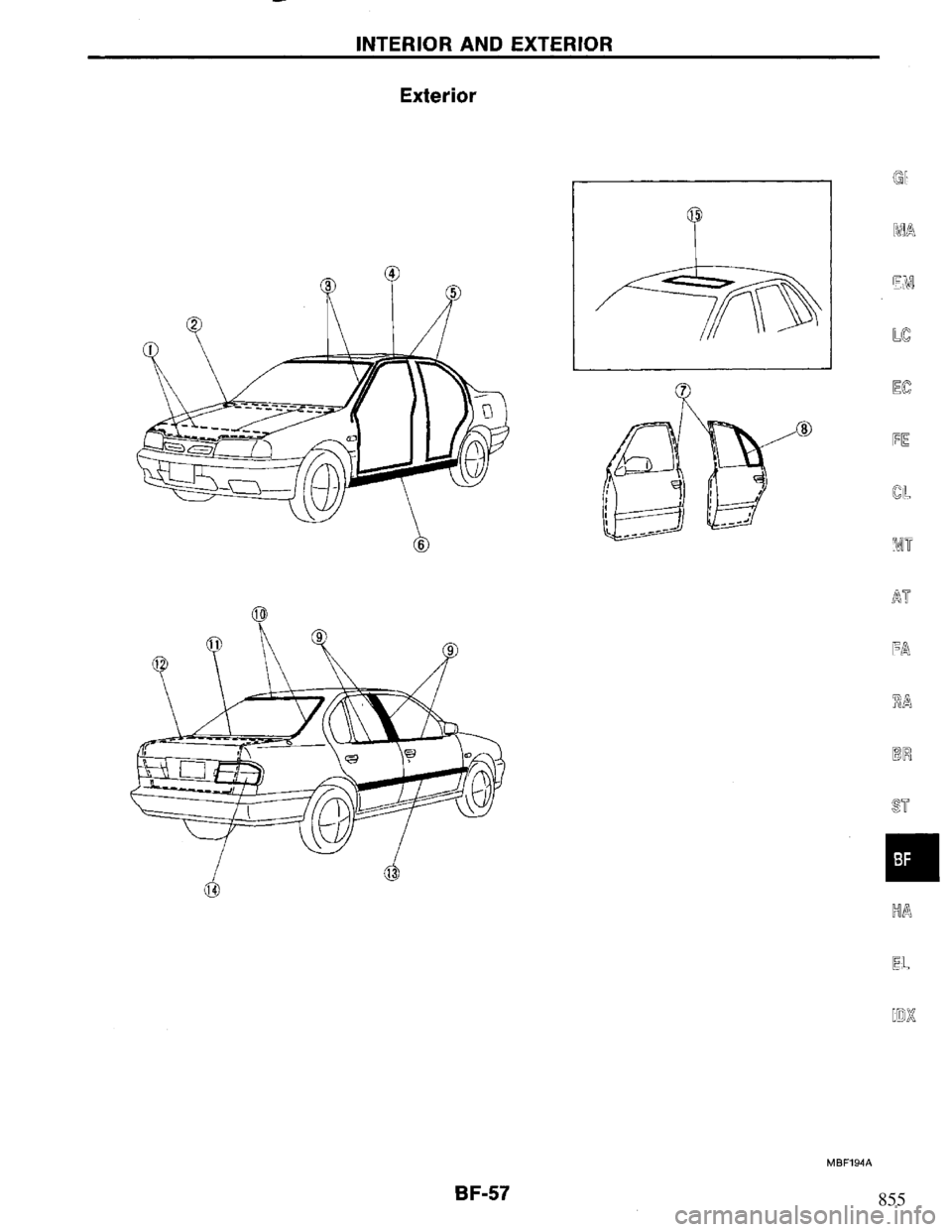 NISSAN PRIMERA 1994  Service Repair Manual 855 