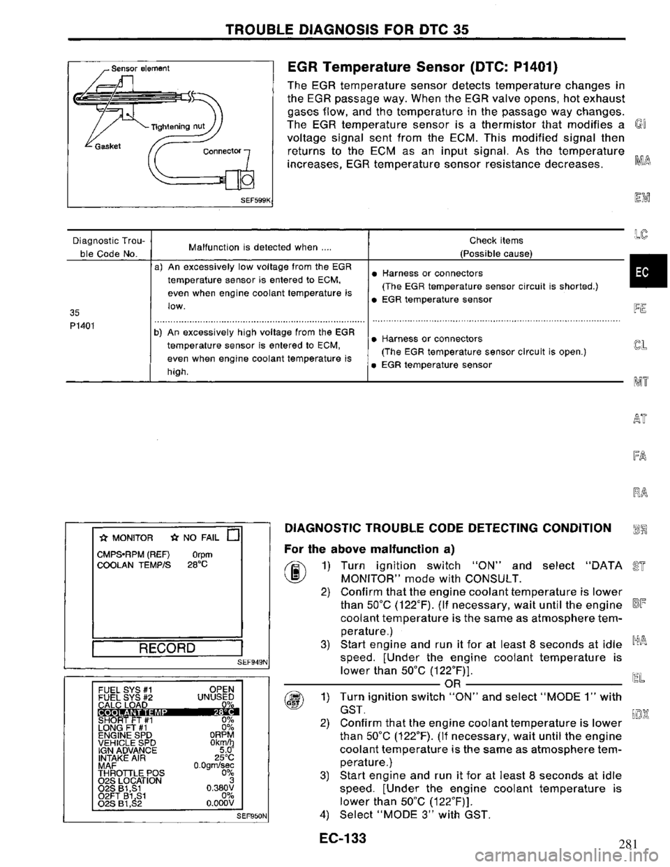 NISSAN PRIMERA 1994  Service Repair Manual 281 