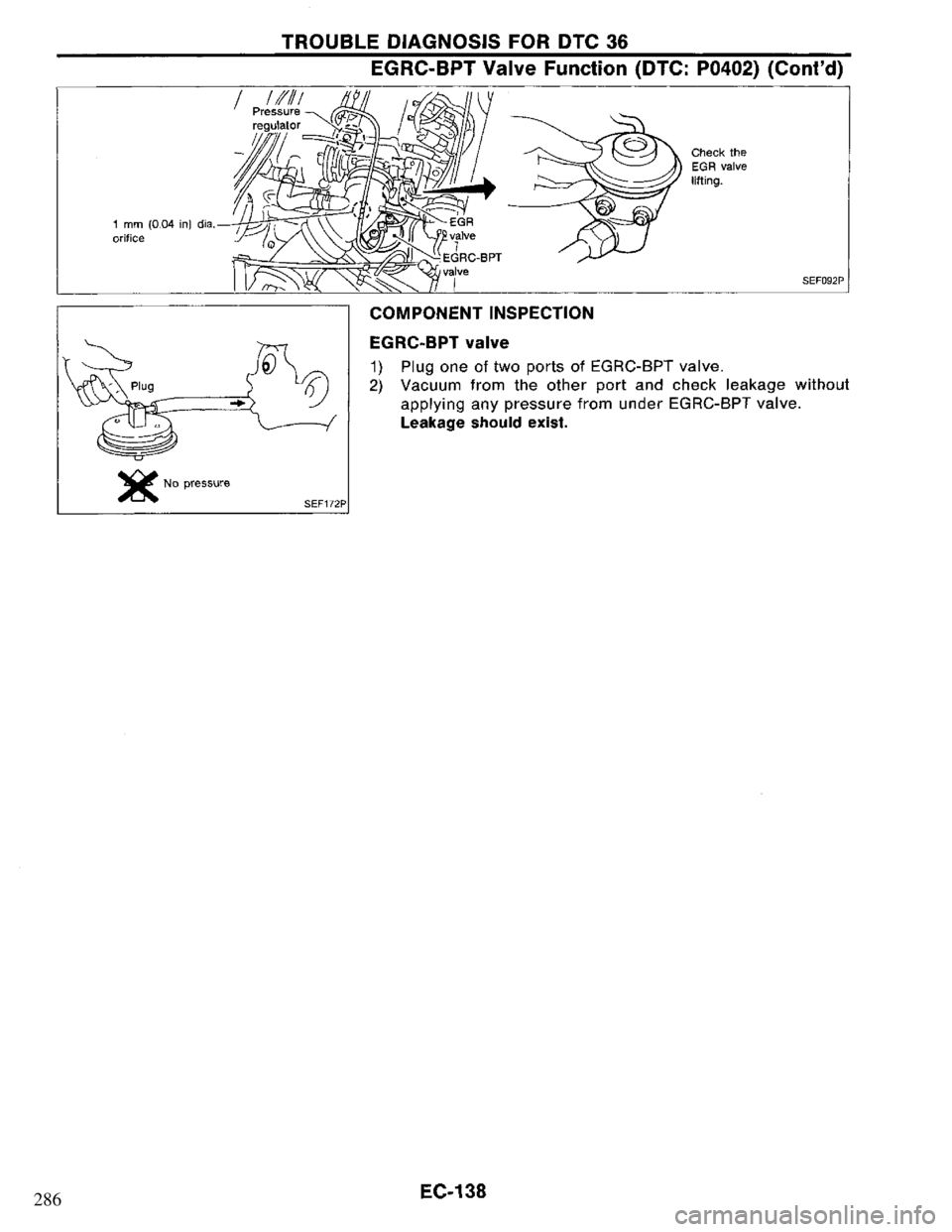 NISSAN PRIMERA 1994  Service Repair Manual 286 