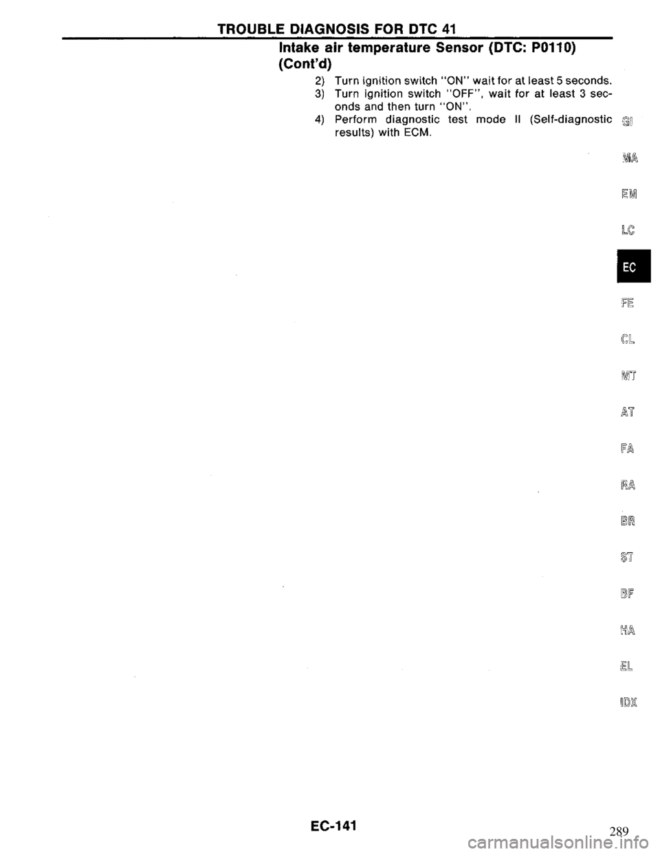 NISSAN PRIMERA 1994  Service Repair Manual 289 
