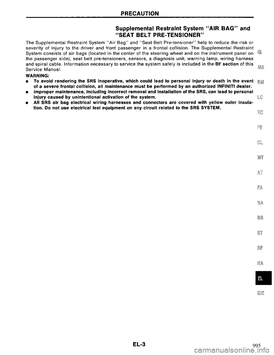 NISSAN PRIMERA 1994  Service Repair Manual 995 