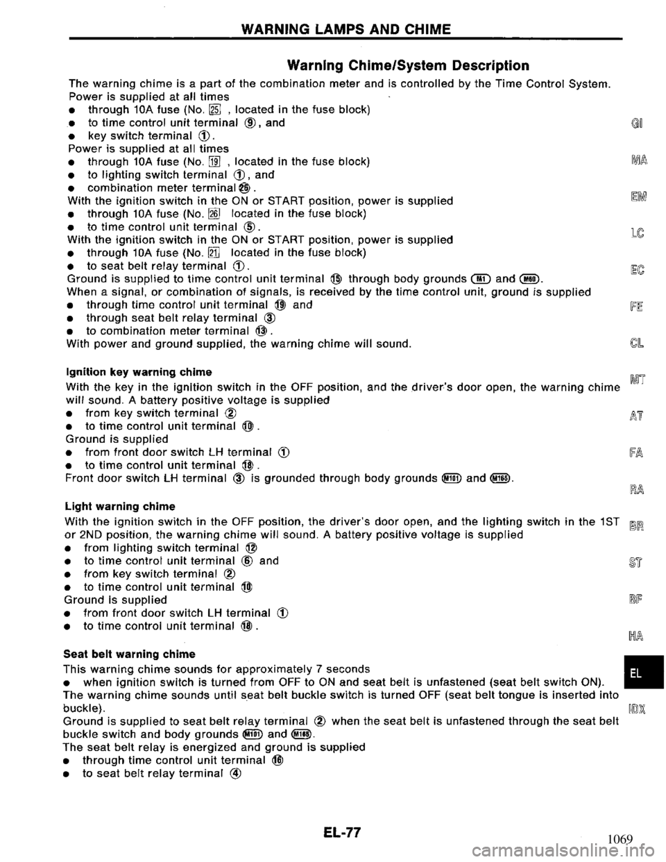 NISSAN PRIMERA 1994  Service Repair Manual 1069 