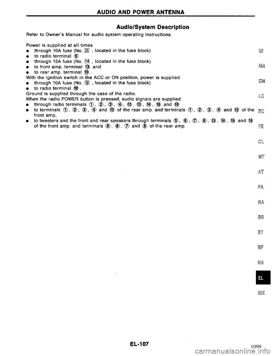 NISSAN PRIMERA 1994  Service Repair Manual 1099 