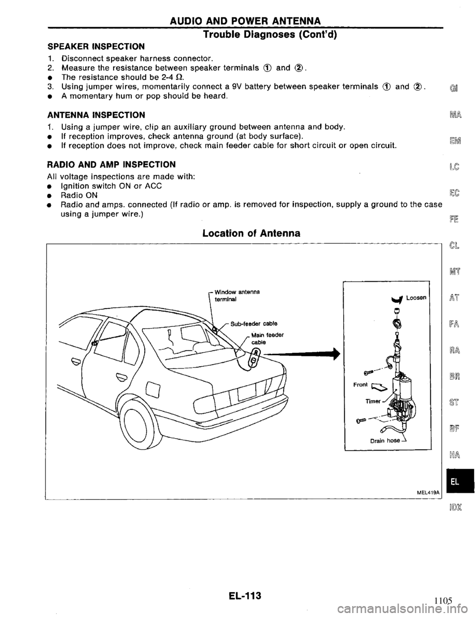 NISSAN PRIMERA 1994  Service Repair Manual 1105 