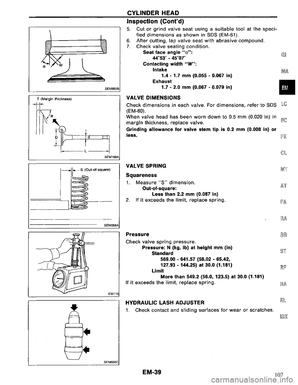 NISSAN PRIMERA 1994  Service Repair Manual 107 
