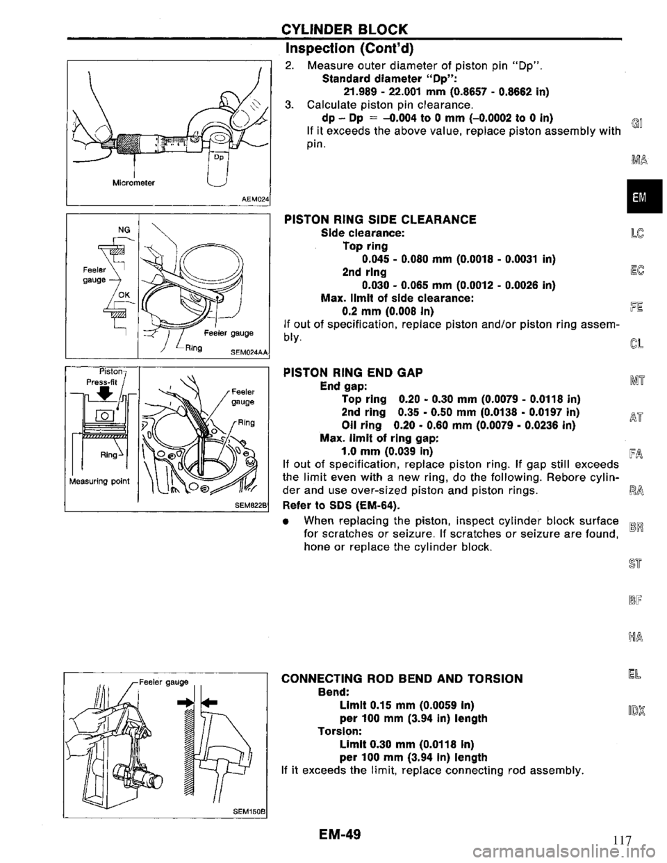 NISSAN PRIMERA 1994  Service Repair Manual 117 