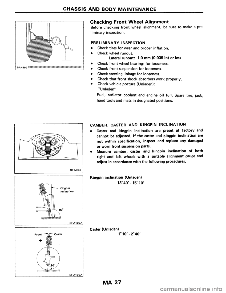 NISSAN PULSAR 1986  Service Manual 