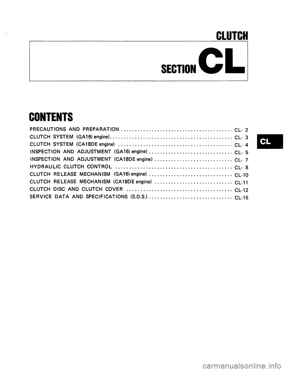NISSAN PULSAR 1986  Service Manual 