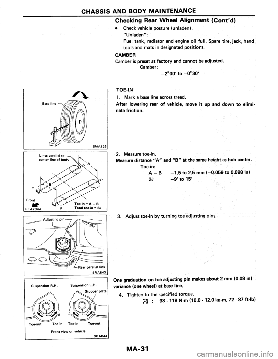 NISSAN PULSAR 1986  Service Manual 