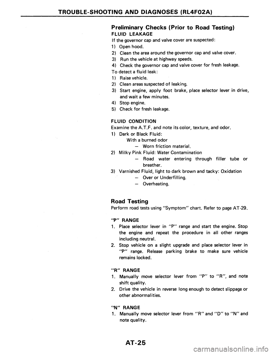 NISSAN PULSAR 1986  Service Manual 