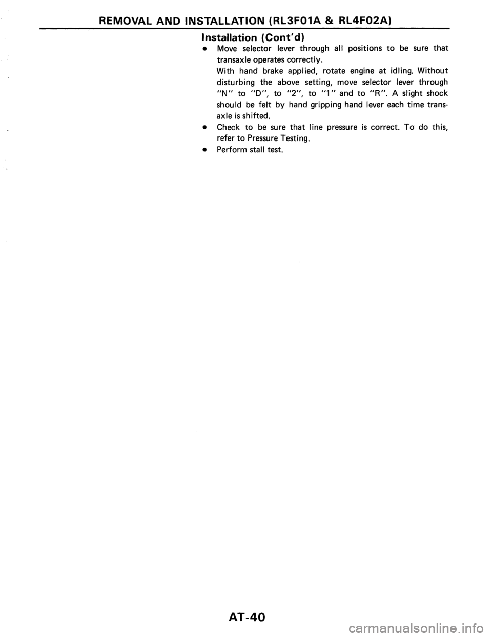 NISSAN PULSAR 1986  Service Manual 
