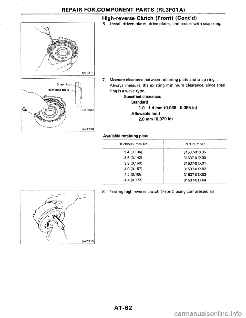 NISSAN PULSAR 1986  Service Manual 