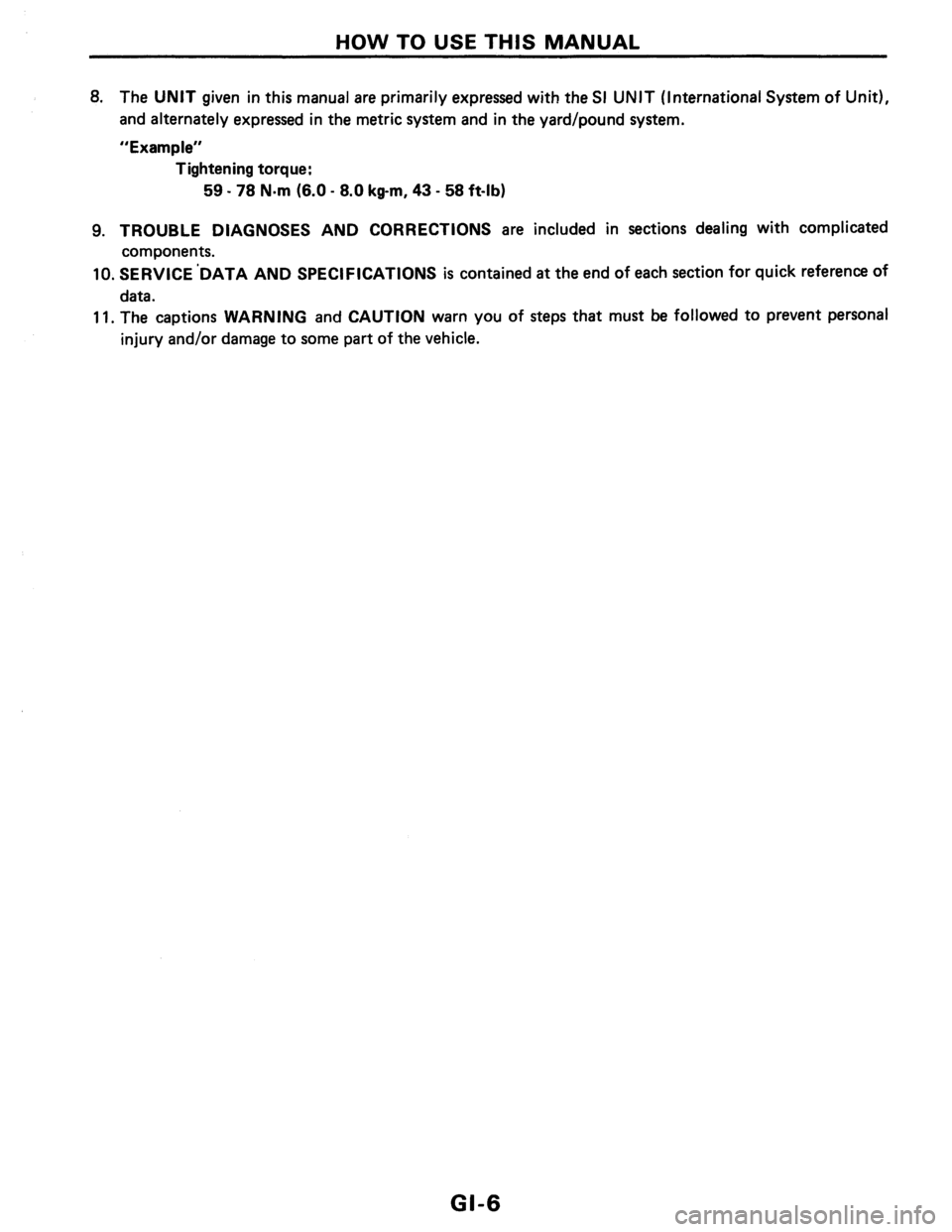 NISSAN PULSAR 1986  Service Manual 