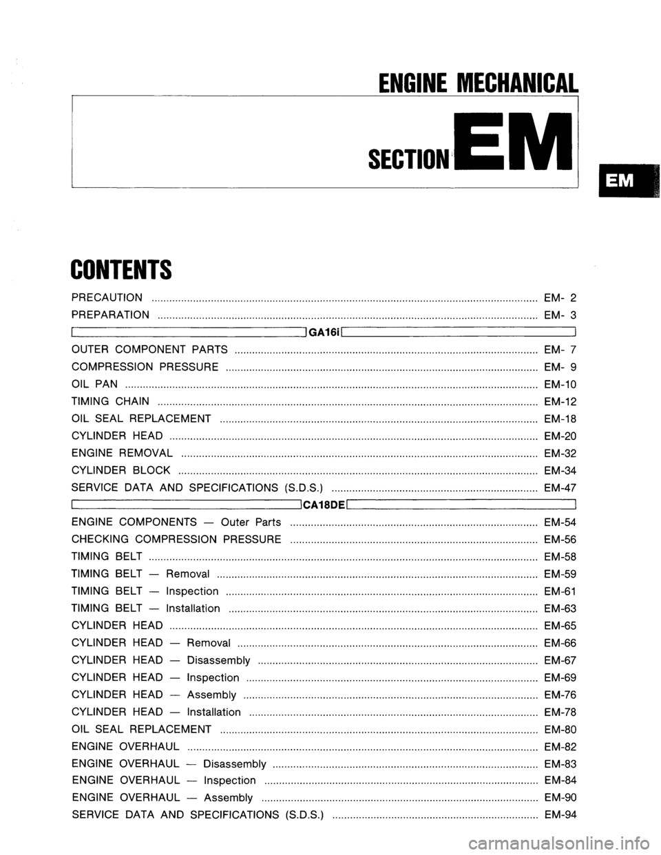 NISSAN PULSAR 1986  Service Manual 