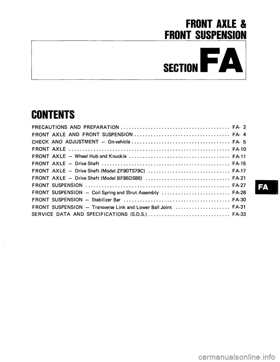 NISSAN PULSAR 1986  Service Manual 