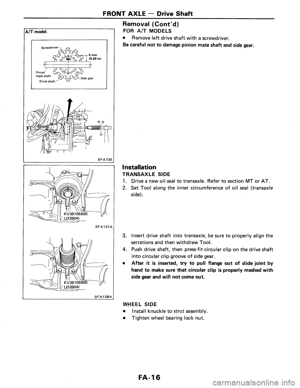 NISSAN PULSAR 1986  Service Manual 