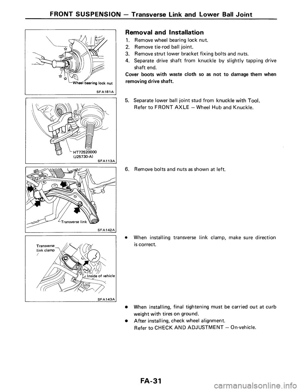 NISSAN PULSAR 1986  Service Manual 