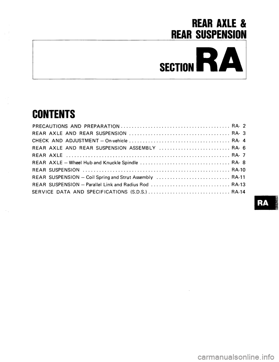 NISSAN PULSAR 1986  Service Manual 