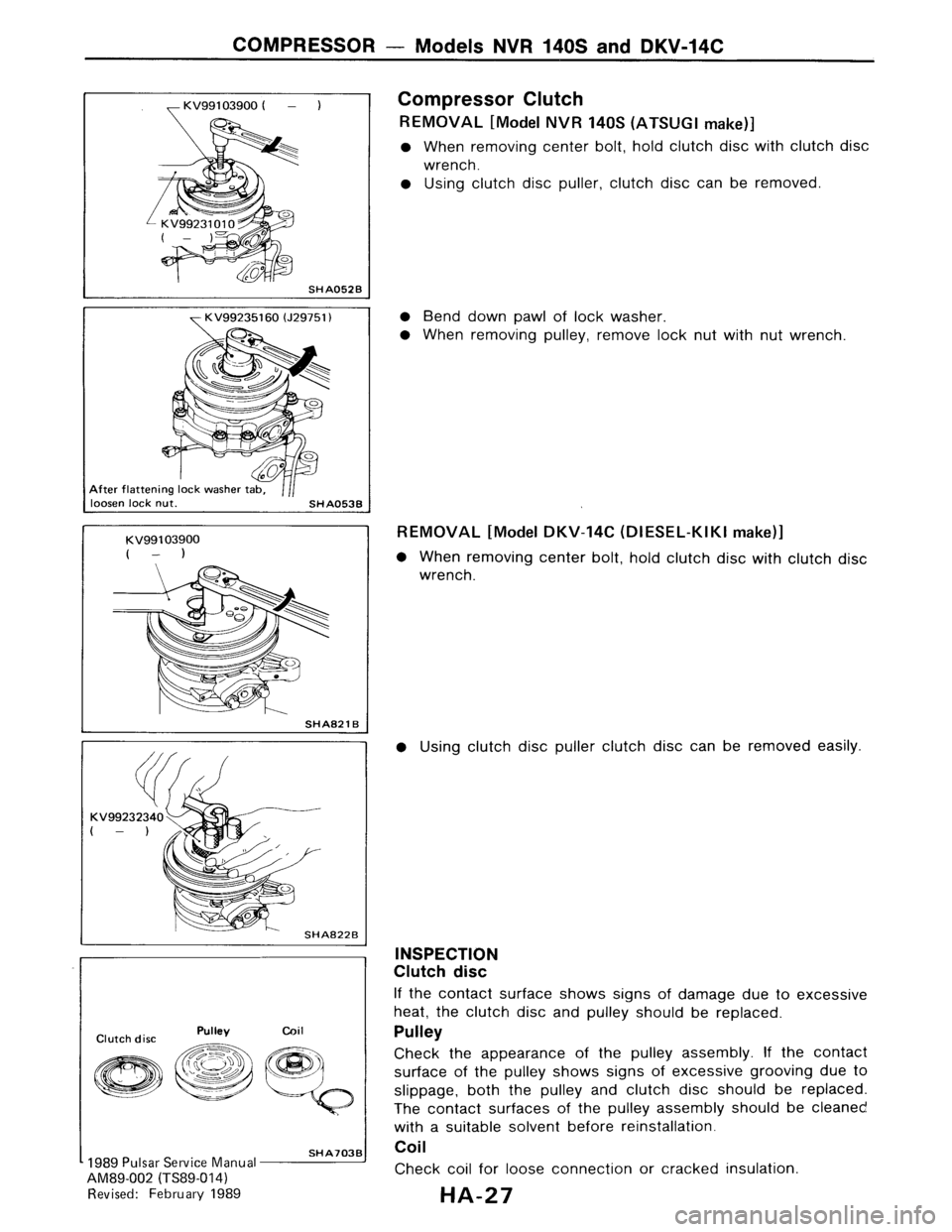 NISSAN PULSAR 1986  Service Manual 