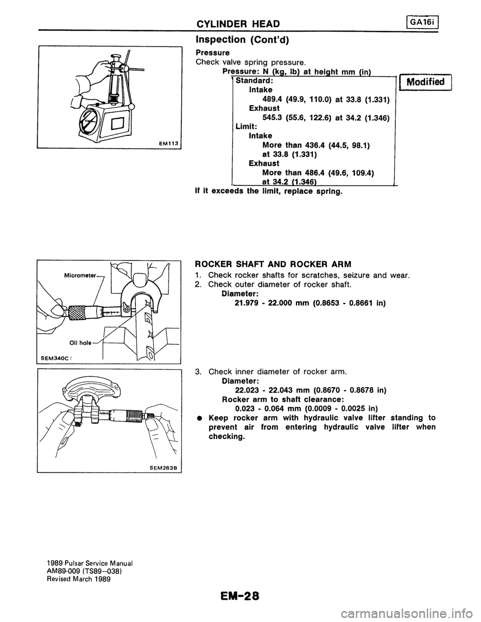 NISSAN PULSAR 1986  Service Manual 