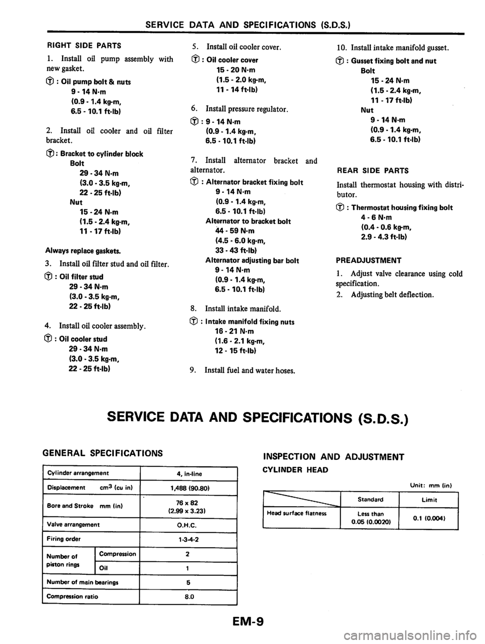 NISSAN PULSAR 1983  Factory Service Manual 