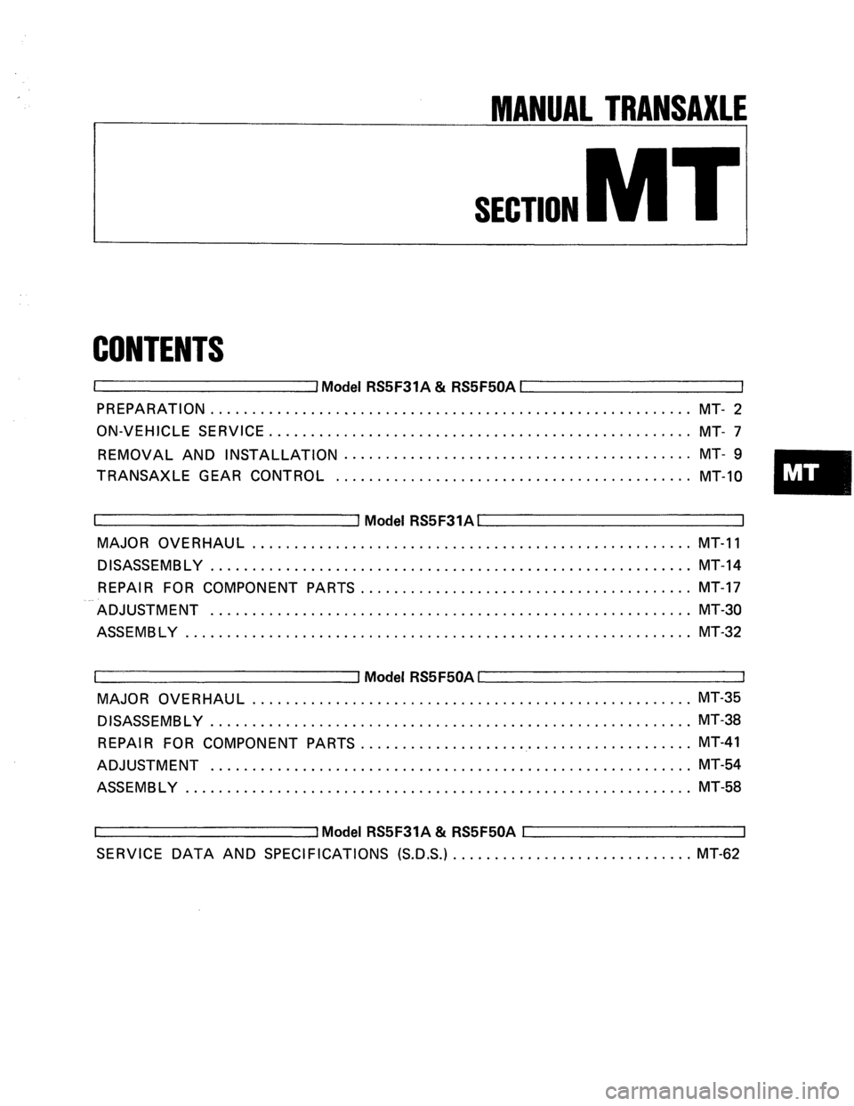 NISSAN PULSAR 1989  Factory Service Manual 