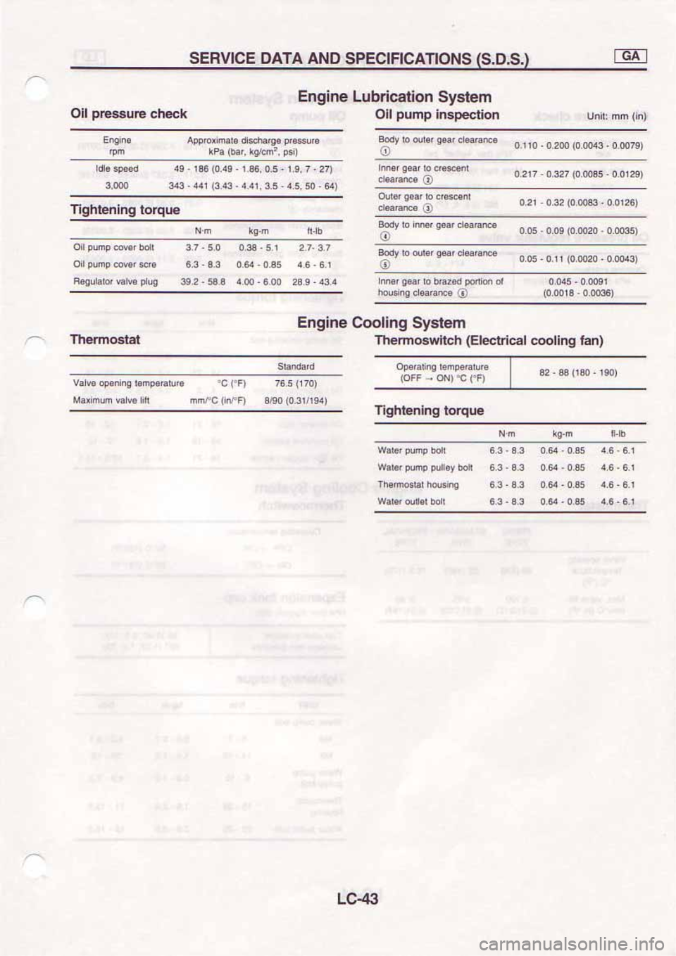 NISSAN SERENA 1992  Service Manual 