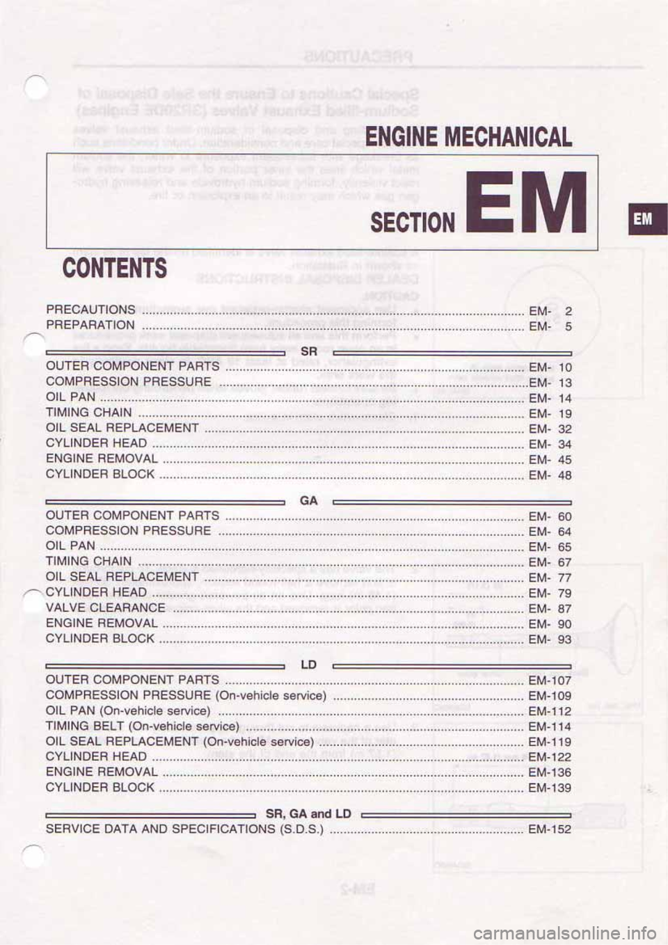 NISSAN SERENA 1992  Service Manual 
