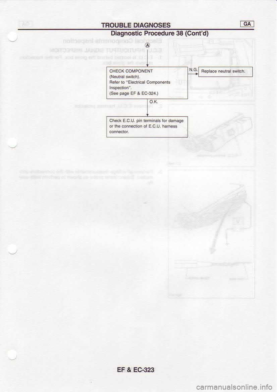 NISSAN SERENA 1993  Service Repair Manual TROUBE 
D|AGNOSES TdFI
DiagnGtic  Proc€dur€ 3a (Contd)
F.iatb.Eldialcohpoi4ls
EF  & EC€23 