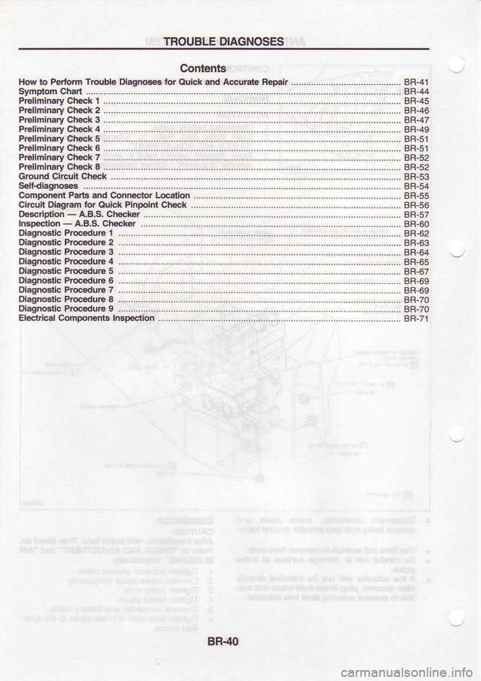 NISSAN SERENA 1993  Service Repair Manual TROUBLE 
OIAGNOSES
ComFFnt  P.rt 
rnd Co.Elor  La.dm
ClEuft  Dl.gm  ior Ollck  Plnpohr  Ch6k
o€&ridion  - 
A.B.s,  chek  r
h.dcti6  - 
A,B.s.  ChelGr 8F.53
Ehctridl  cmpoBnrs  lEp€crid
olrgno.ic 
