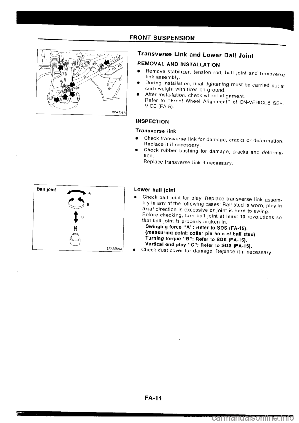 NISSAN SILVIA 1994  Service Repair Manual 