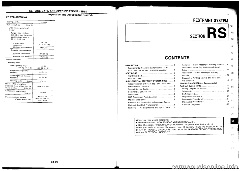NISSAN SILVIA 1994  Service Repair Manual 
