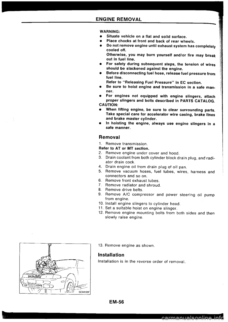 NISSAN SILVIA 1994  Service Repair Manual 