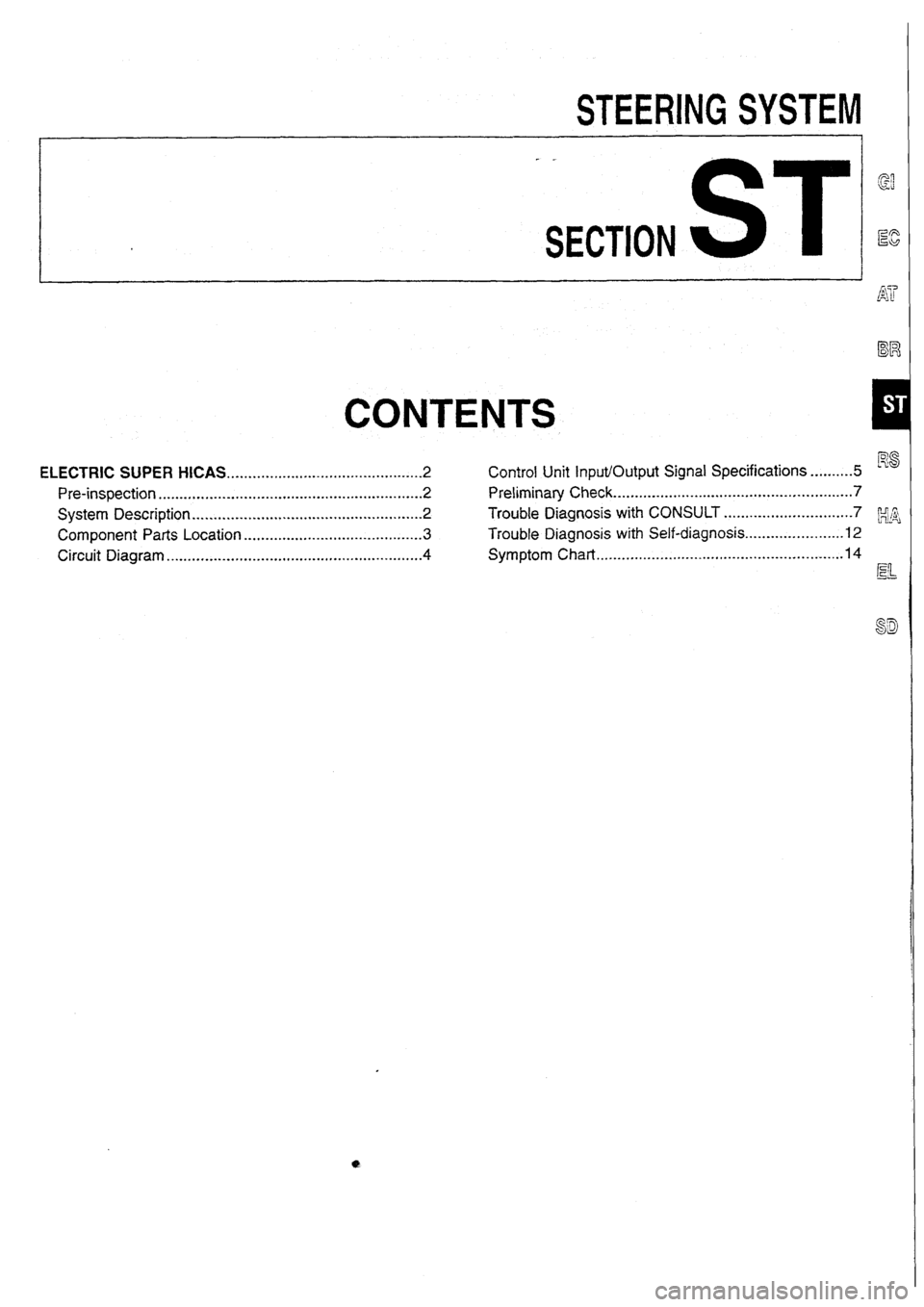 NISSAN SKYLINE 1994  Service Repair Manual 
