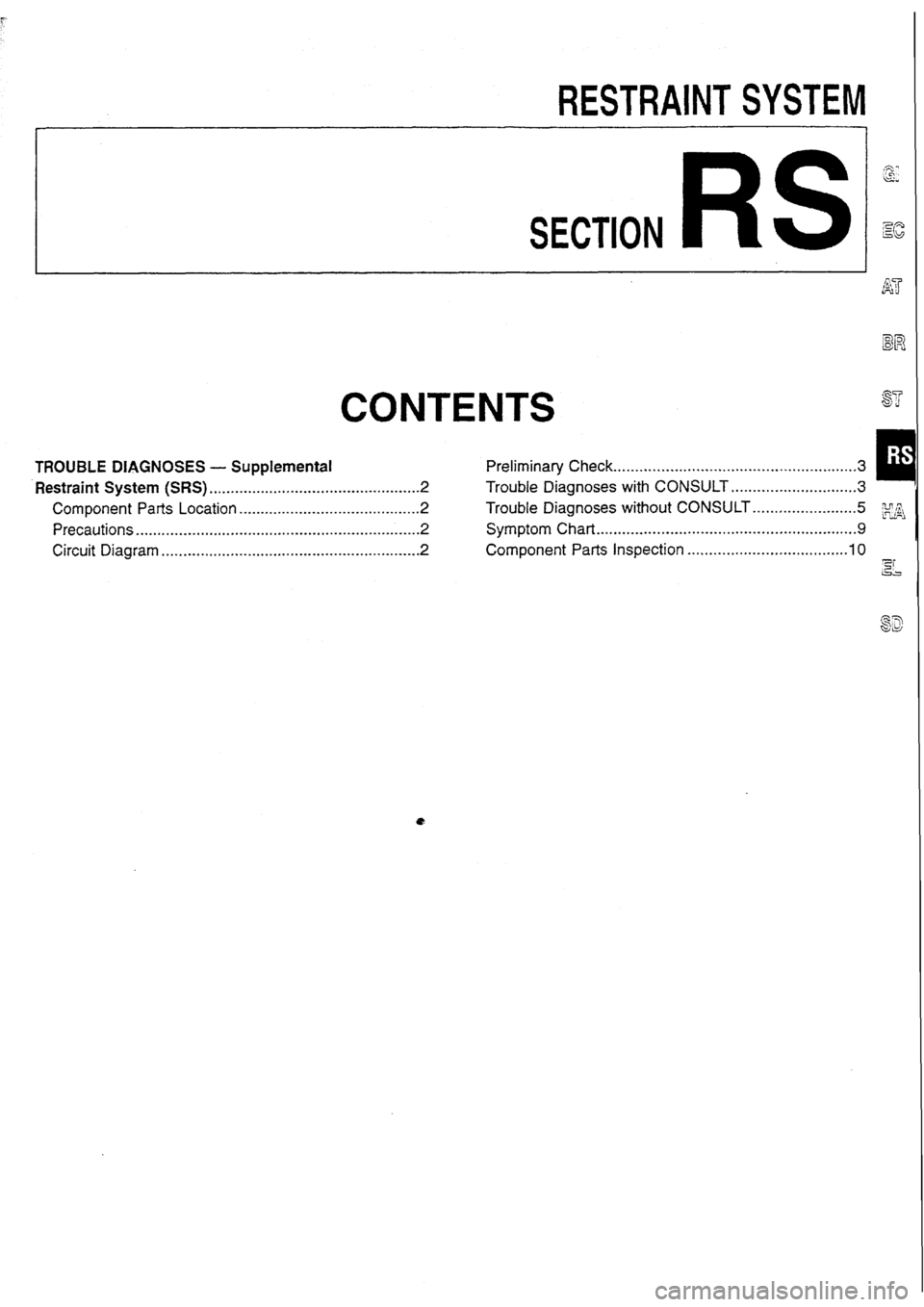 NISSAN SKYLINE 1994  Service Repair Manual 