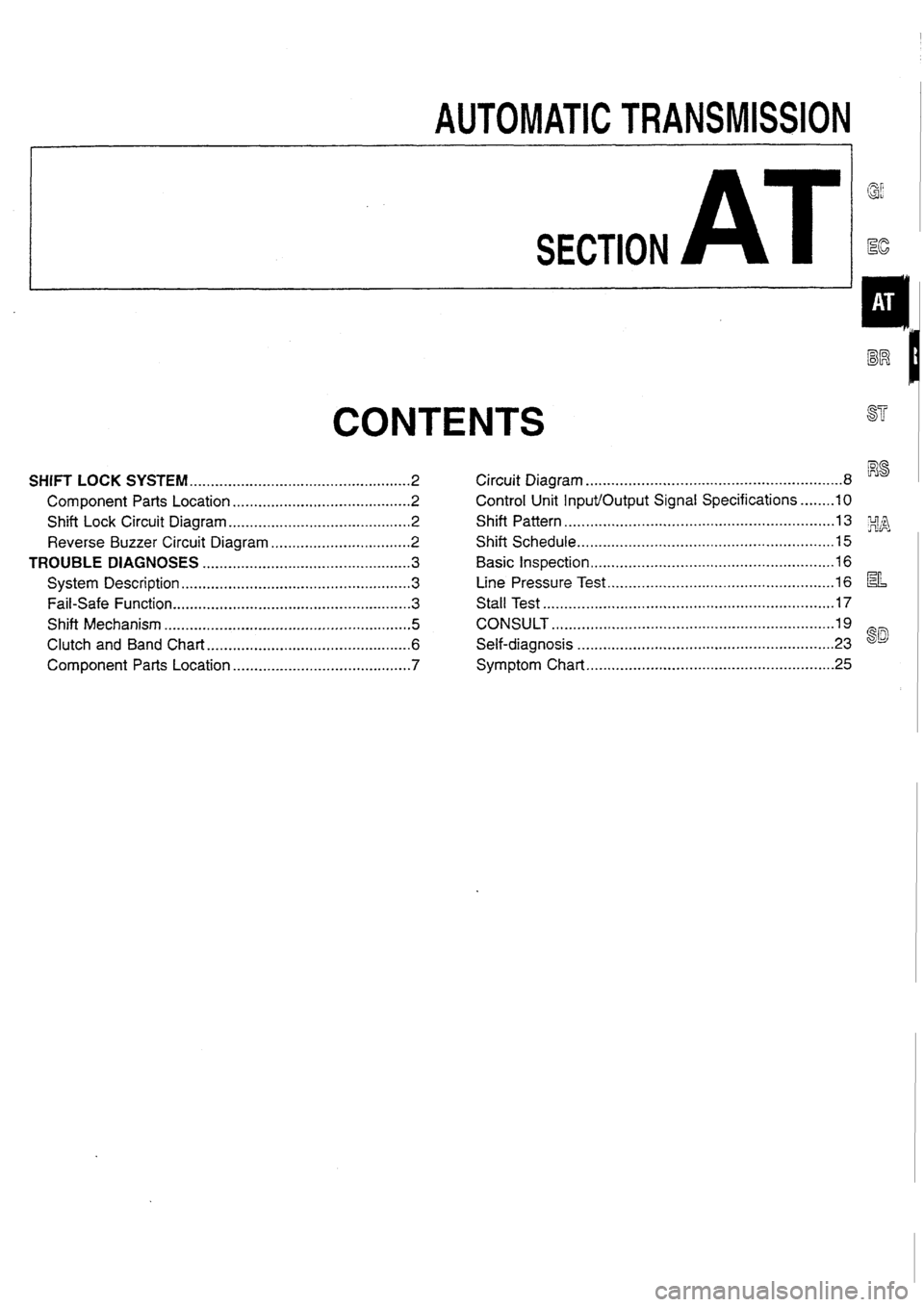 NISSAN SKYLINE 1994  Service Repair Manual 