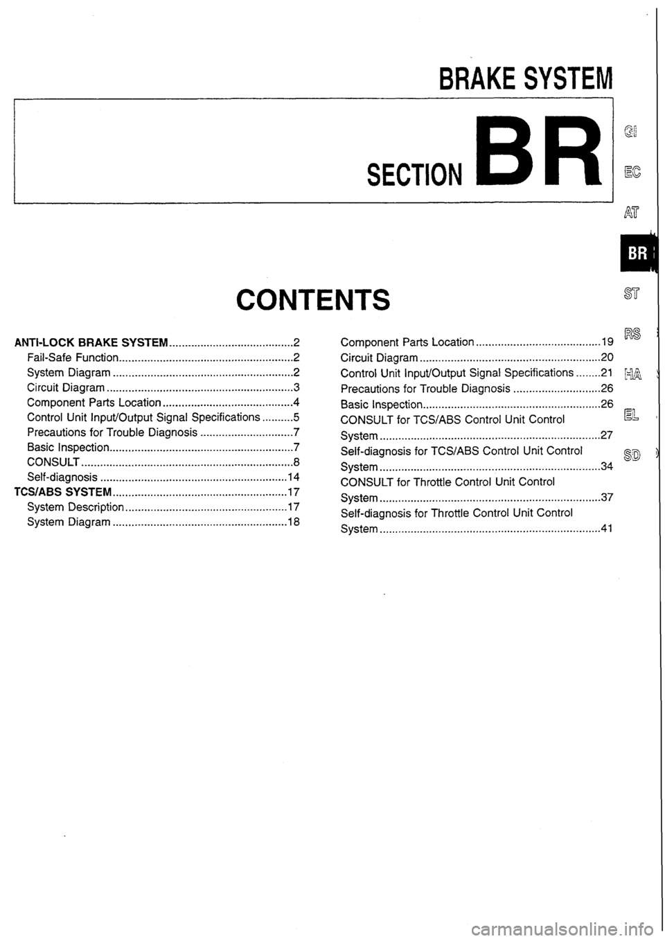 NISSAN SKYLINE 1994  Service Repair Manual 