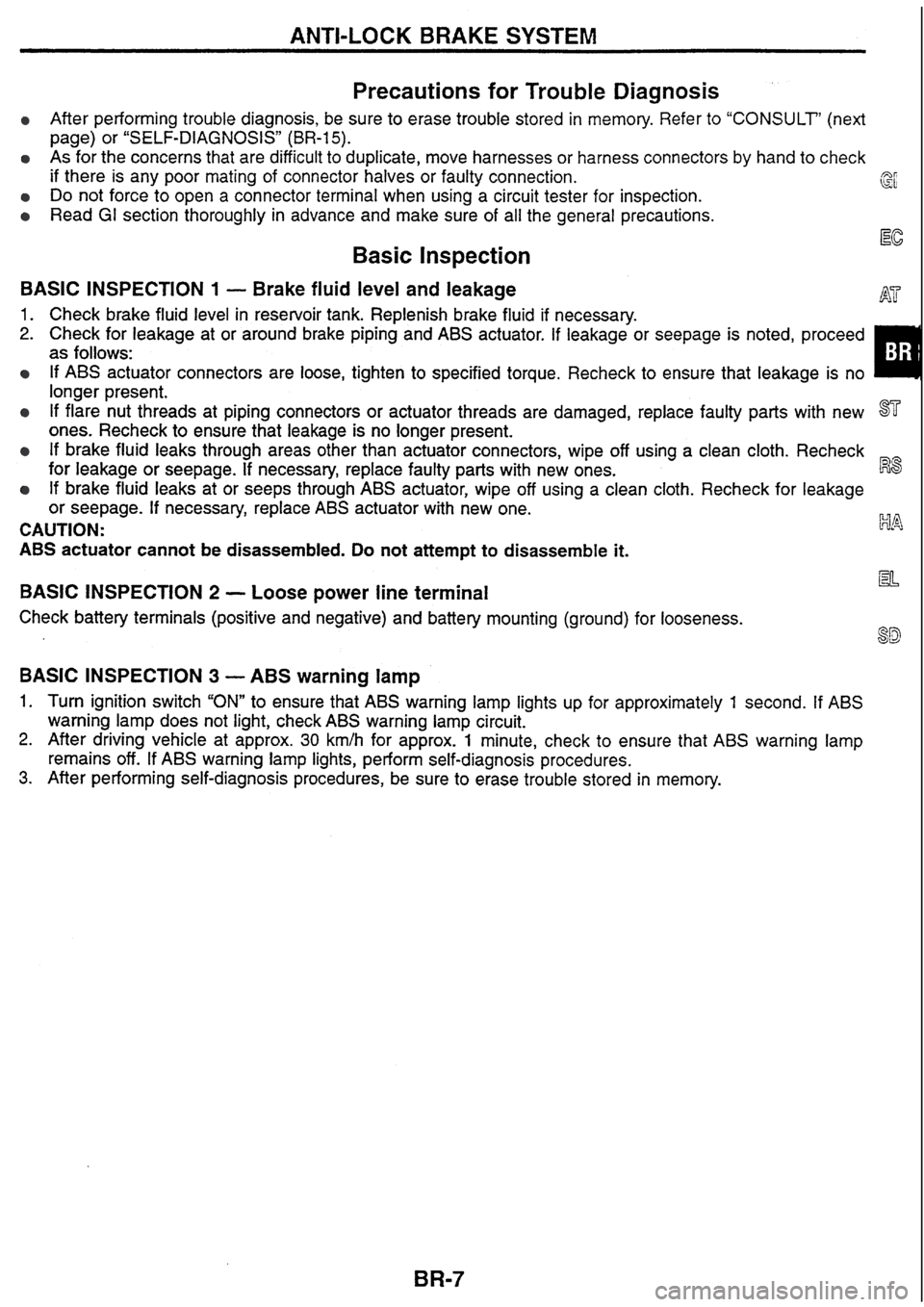 NISSAN SKYLINE 1994  Service Repair Manual 