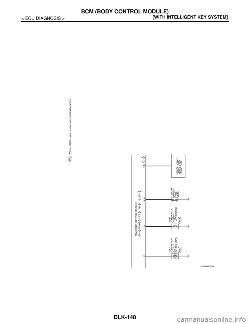 NISSAN TEANA 2008  Service Manual DLK-148
< ECU DIAGNOSIS >[WITH INTELLIGENT KEY SYSTEM]
BCM (BODY CONTROL MODULE)
JCMWM1675GB 